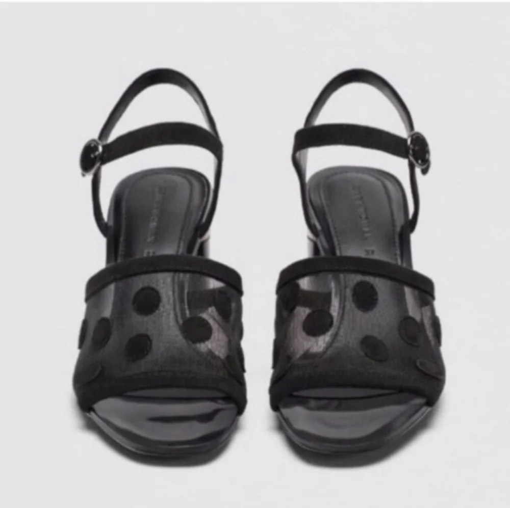 ZARA MESH POKA DOT SANDALS,  SIZE  42 - Picture 3 of 7